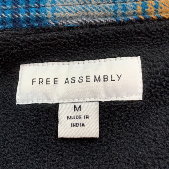 Free Assembly Lined Flannel Work Shirt Jacket Shacket Snap Front - Picture 8 of 11